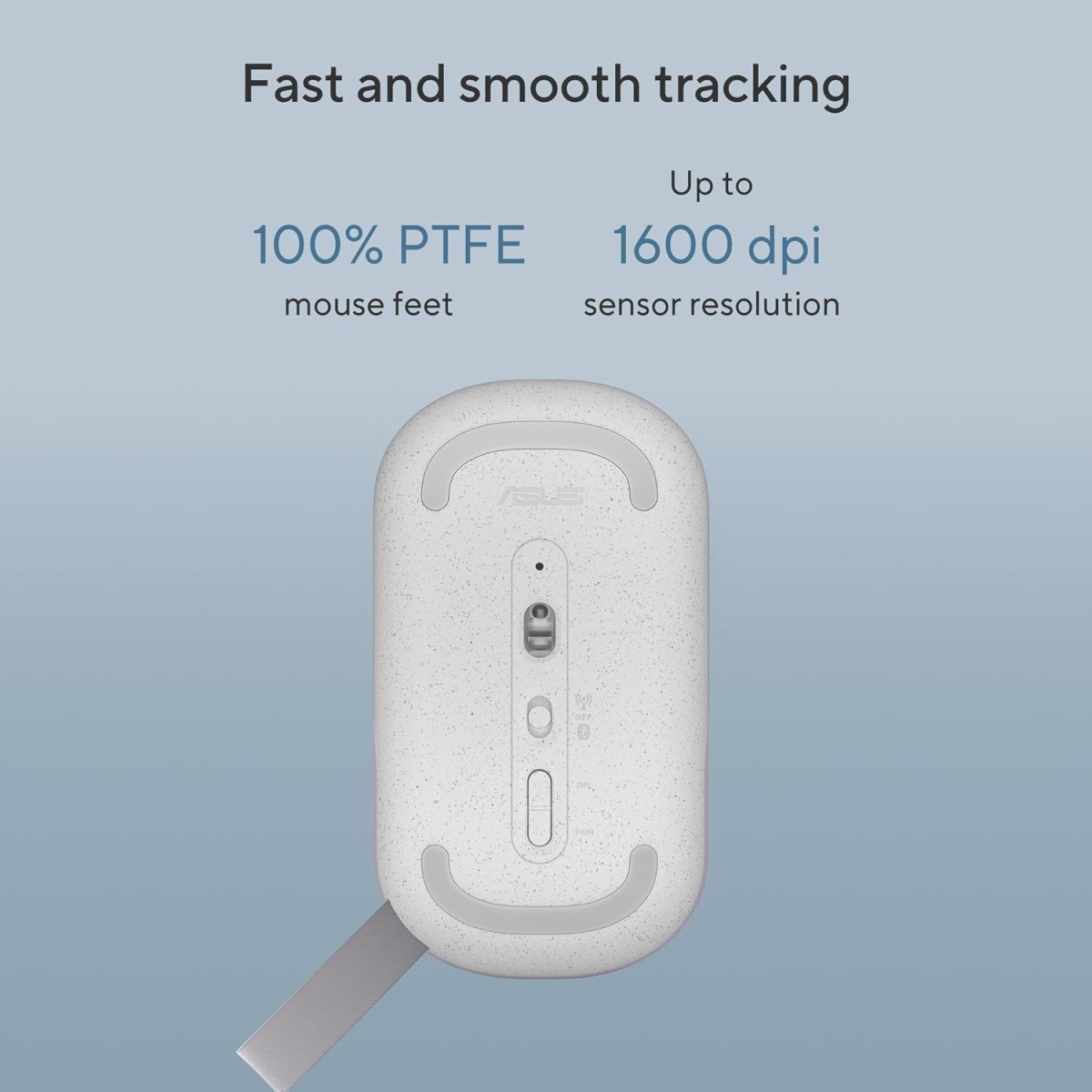 ASUS Marshmallow Md100 USB Mouse, Silent Button, Up to 1600 Dpi, Dual-Mode Connection, (Grey) ASUS Marshmallow Md100 USB Mouse, Silent Button, Up to 1600 Dpi, Dual-Mode Connection, (Grey)