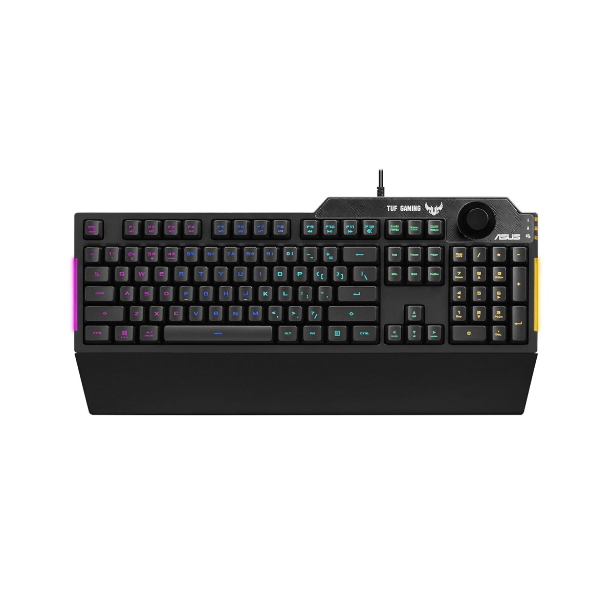 ASUS Membrane USB Gaming Keyboard for PC - TUF K1 Programmable, Onboard Memory with Dedicated Volume Knob, Aura Sync RGB and Side Lighting Detachable Wrist Rest Spill-Resistant (Black) ASUS Membrane USB Gaming Keyboard for PC - TUF K1 Programmable, Onboard Memory with Dedicated Volume Knob, Aura Sync RGB and Side Lighting Detachable Wrist Rest Spill-Resistant (Black)