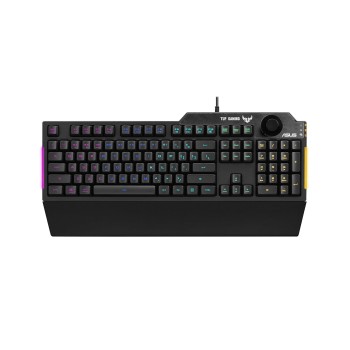 ASUS Membrane USB Gaming Keyboard for PC - TUF K1 Programmable, Onboard Memory with Dedicated Volume Knob, Aura Sync RGB and Side Lighting Detachable Wrist Rest Spill-Resistant (Black) ASUS Membrane USB Gaming Keyboard for PC - TUF K1 Programmable, Onboard Memory with Dedicated Volume Knob, Aura Sync RGB and Side Lighting Detachable Wrist Rest Spill-Resistant (Black)