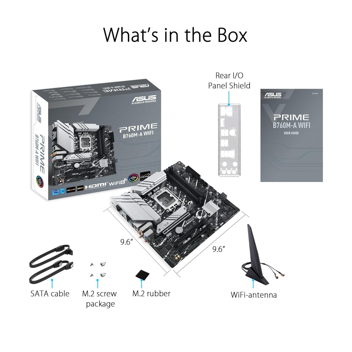 ASUS Prime B760M-A WiFi Intel LGA 1700 mATX Motherboard with PCIe 4.0, DDR5, Two M.2 Slots, 2.5Gb Ethernet, Wi-Fi 6, DisplayPort, HDMI, SATA 6Gbps, Rear USB 3.2 Gen 2, Front USB 3.2 Gen 1 Type-C ASUS Prime B760M-A WiFi Intel LGA 1700 mATX Motherboard with PCIe 4.0, DDR5, Two M.2 Slots, 2.5Gb Ethernet, Wi-Fi 6, DisplayPort, HDMI, SATA 6Gbps, Rear USB 3.2 Gen 2, Front USB 3.2 Gen 1 Type-C