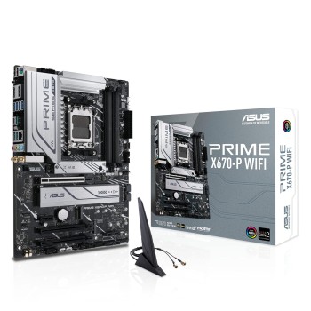 ASUS Prime X670-P WiFi, an AMD X670 Ryzen™ AM5 ATX Motherboard with Three M.2 Slots, DDR5, USB 3.2 Gen 2x2 Type-C®, USB4® Support, WiFi 6 and 2.5Gb Ethernet ASUS Prime X670-P WiFi, an AMD X670 Ryzen™ AM5 ATX Motherboard with Three M.2 Slots, DDR5, USB 3.2 Gen 2x2 Type-C®, USB4® Support, WiFi 6 and 2.5Gb Ethernet