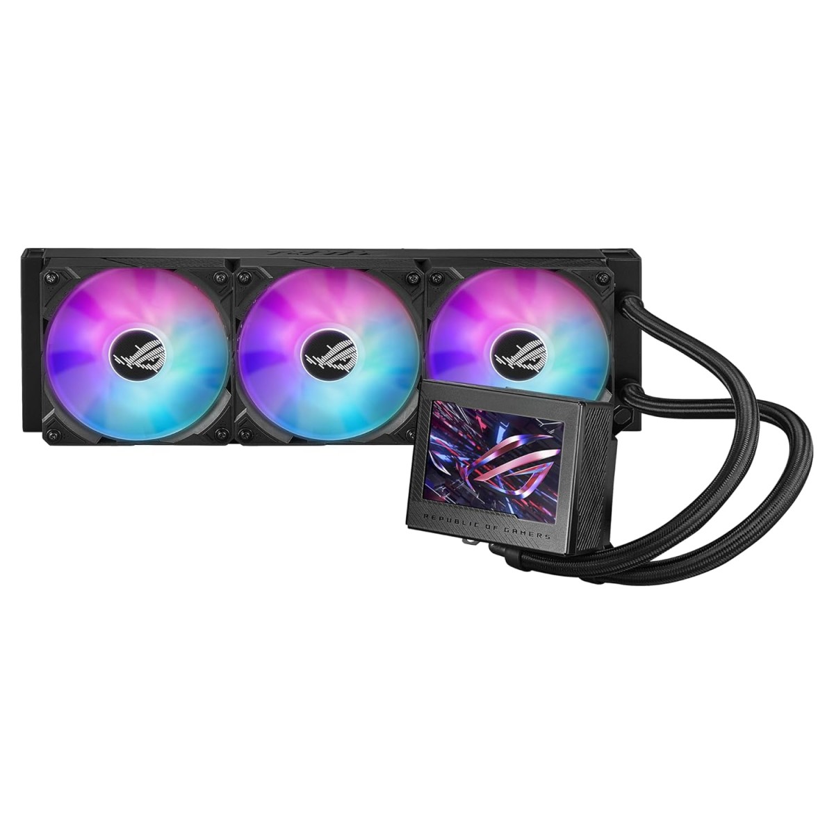 ASUS ROG Ryujin III 360 ARGB All-in-One Liquid CPU Cooler with 400Mm Radiator Asetek 8Th Gen Pump,3 120Mm Fans,3.5" Color LCD
