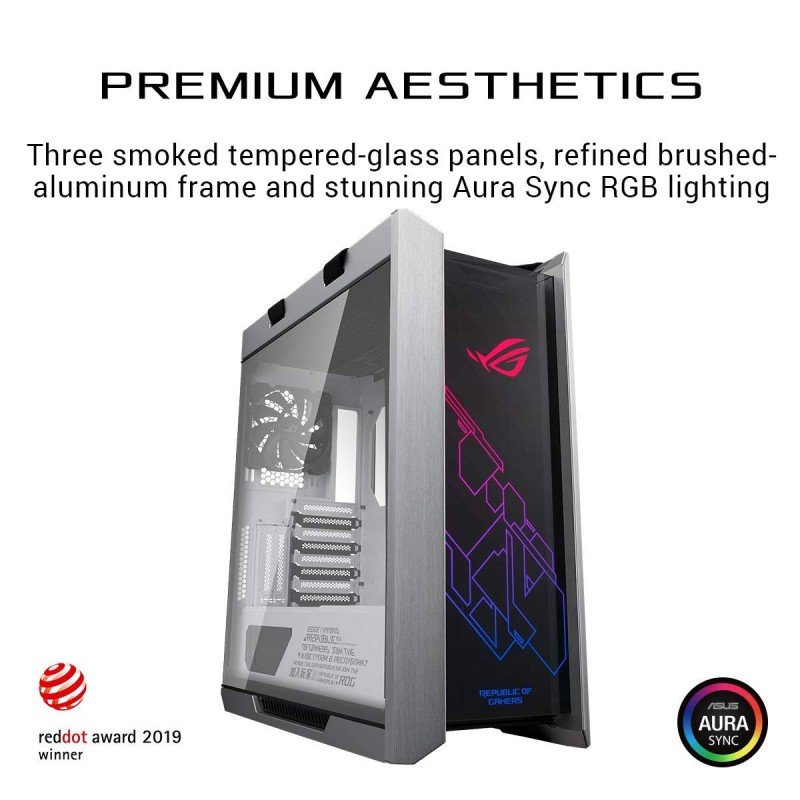 Asus ROG Strix Helios GX601 RGB Mid-Tower Computer Case for up to EATX Motherboards with USB 3.1 Front Panel, Smoked Tempered Glass, Brushed Aluminum Asus ROG Strix Helios GX601 RGB Mid-Tower Computer Case for up to EATX Motherboards with USB 3.1 Front Panel, Smoked Tempered Glass, Brushed Aluminum
