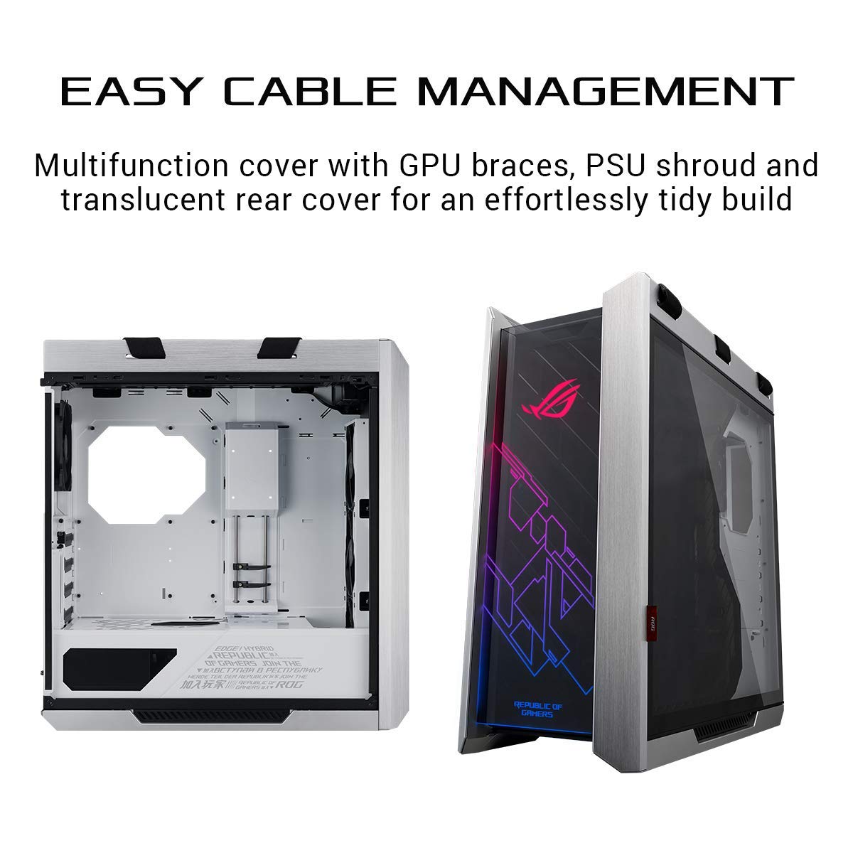 Asus ROG Strix Helios GX601 RGB Mid-Tower Computer Case for up to EATX Motherboards with USB 3.1 Front Panel, Smoked Tempered Glass, Brushed Aluminum