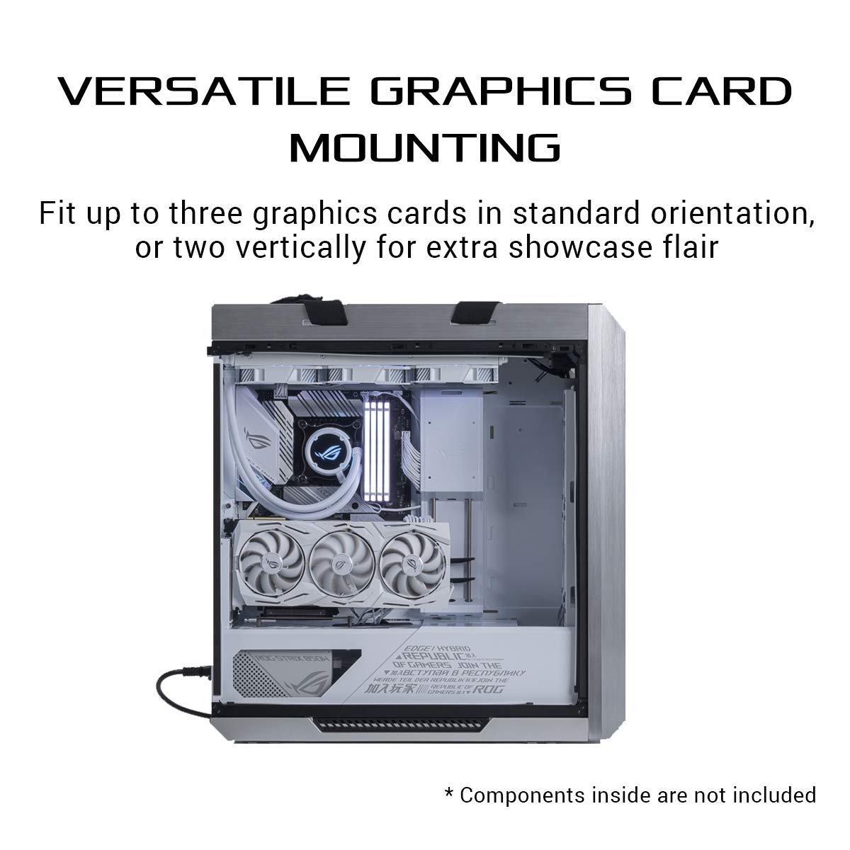 Asus ROG Strix Helios GX601 RGB Mid-Tower Computer Case for up to EATX Motherboards with USB 3.1 Front Panel, Smoked Tempered Glass, Brushed Aluminum