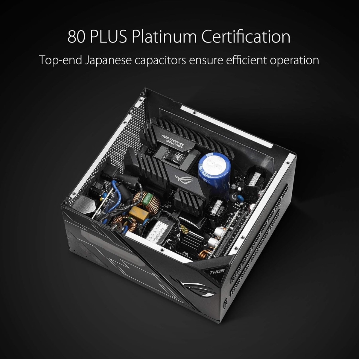 ASUS ROG Thor 1200 Certified 1200W Fully-Modular RGB Power Supply with LiveDash OLED Panel, 80 Plus Platinum (ROG-THOR-1200P)