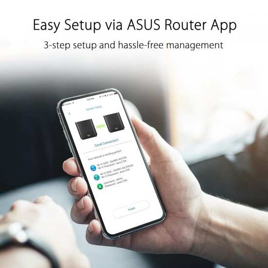 ASUS ZenWiFi XT8 AX6600 Tri-Band WiFi 6 Mesh Router, Covearge up to 5500 sq ft, Subscription-Free Network Security, Advanced Parental Controls, 4G & 5G Mobile Tethering, VPN, 2.5G Port (Black)