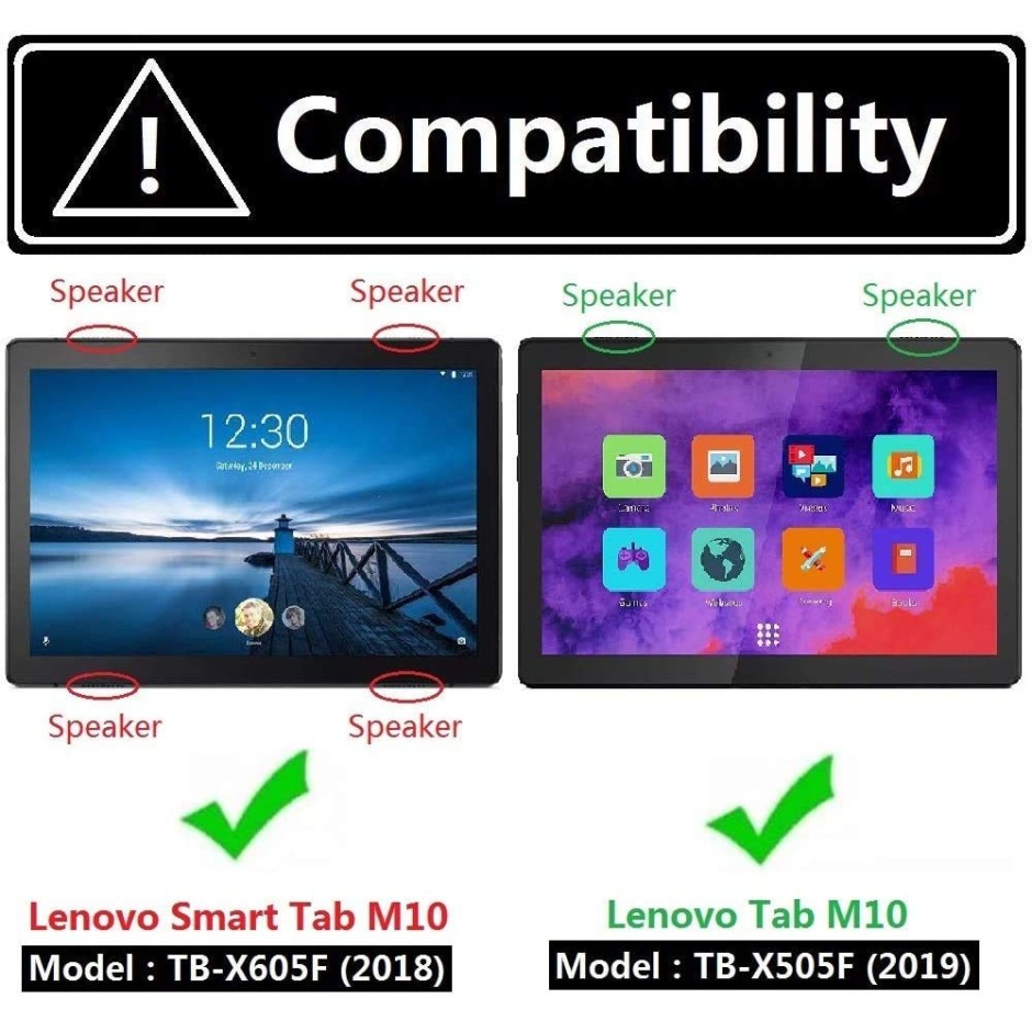 ATF Smart Trifold Hard Back Flip Stand Case Cover for Lenovo Tab M10 HD TB-X505F TB-X505L TB-X505X