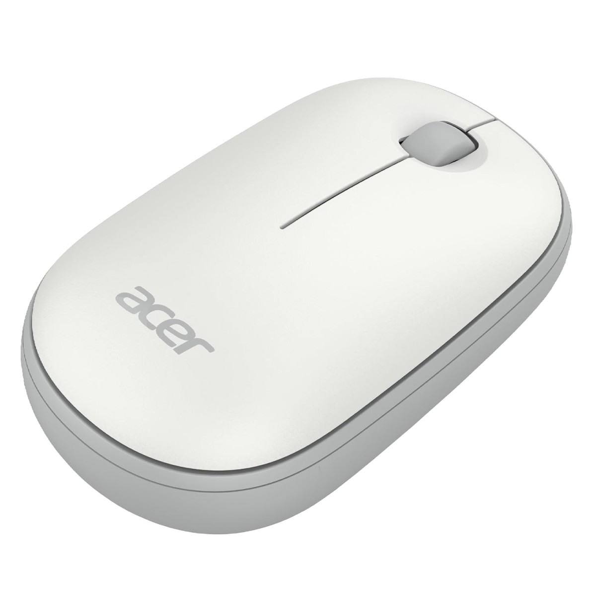 Acer Bubble Wireless Mouse AMR100 | 2.4GHz Silent Click | 1600 DPI | Ergonomic | AA Battery | Win8/10/11 | Compact Lightweight Design | Color: White/Grey