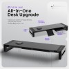 Acer FusionBase Monitor & Laptop Stand | Foldable ABS + Metal Build | USB Fast Charging 1x Type-C & 1x Type A + 3×Data Ports incl. USB 3.0 Black