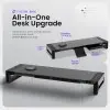 Acer FusionBase Monitor & Laptop Stand | Foldable ABS + Metal Build | USB Fast Charging 1x Type-C & 1x Type A + 3×Data Ports incl. USB 3.0 Black