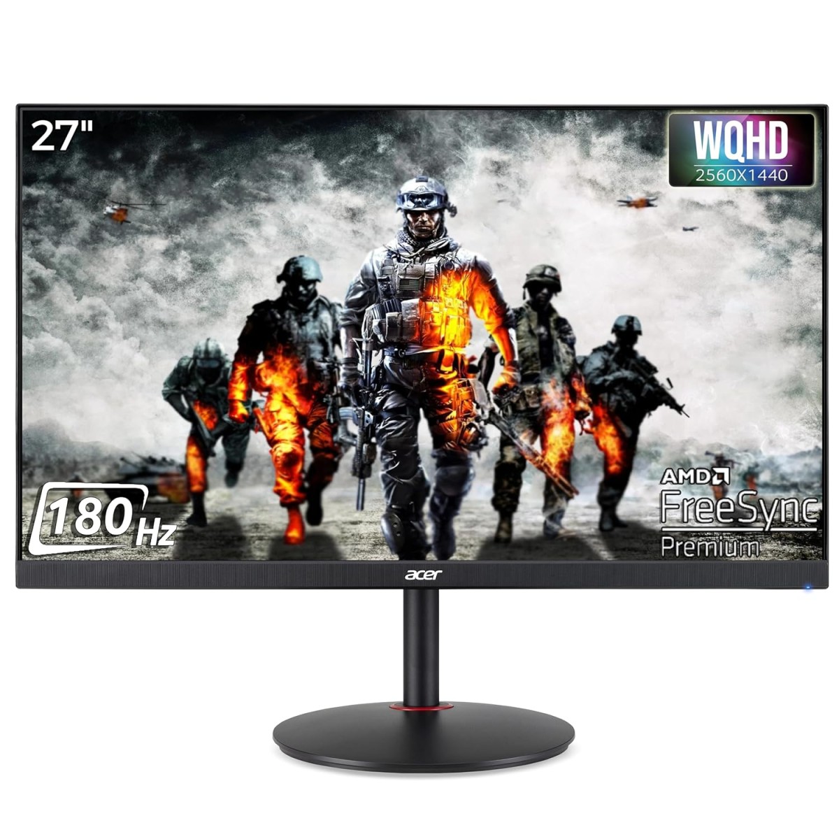 Acer Nitro XV272U V3 27 inch IPS WQHD 2560 x 1440 Pixels Gaming Backlight LED LCD Monitor I Delta E<1, DCI-P3 95% I 180Hz Refresh Rate, 0.5ms Resonse Time I HDR 400 I AMD Free Sync I Eyesafe Certified