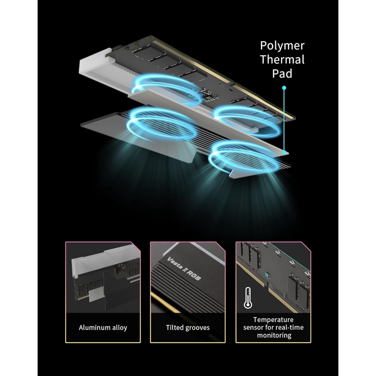 Acer Predator Vesta II DDR5 RGB RAM 32GB Kit (16GBx2) 5200MHz (PC5-41600) C38 Desktop Memory 1.25V with Temperature Sensor - BL.9BWWR.316 Acer Predator Vesta II DDR5 RGB RAM 32GB Kit (16GBx2) 5200MHz (PC5-41600) C38 Desktop Memory 1.25V with Temperature Sensor - BL.9BWWR.316