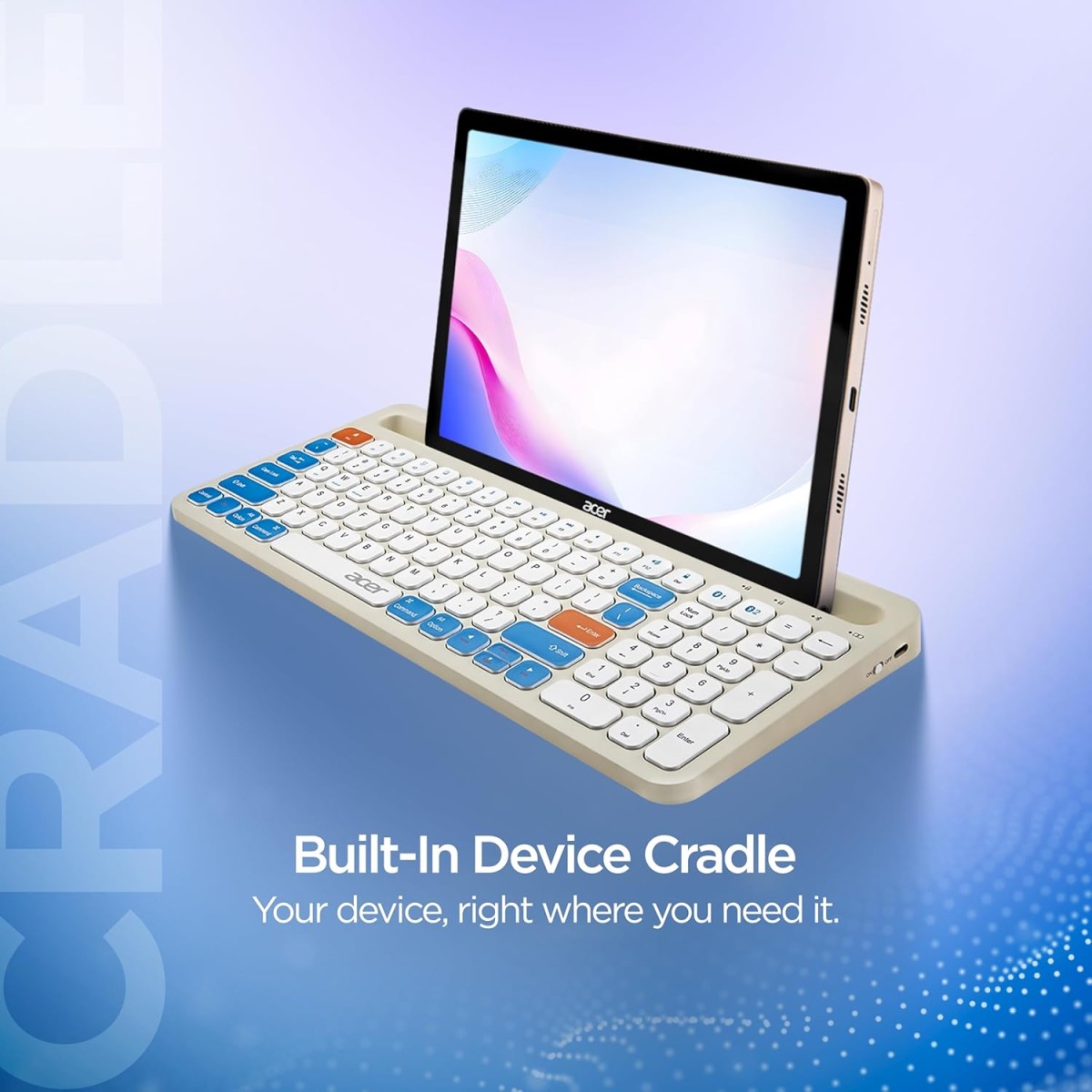 Acer SwiftPRO Multi-Device Bluetooth Wireless Keyboard with Cradle & Numpad | USB-C Rechargeable | 99 Keys, 80H Battery | Compact & Quiet | Compatible with Windows, Mac, Android, Laptop, Tablet, Phone Acer SwiftPRO Multi-Device Bluetooth Wireless Keyboard with Cradle & Numpad | USB-C Rechargeable | 99 Keys, 80H Battery | Compact & Quiet | Compatible with Windows, Mac, Android, Laptop, Tablet, Phone