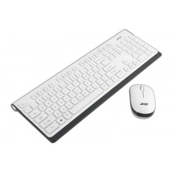 Acer Wireless Keyboard & Mouse Combo with Attractive Durable Design, 2.4GHz Nano Receiver, 10m Range, Indian Rupee Key Code, 1600 DPI, 10M Keystrokes Life for Microsoft Windows and Mac OS(White/Grey)