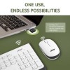 Acer Wireless Keyboard & Mouse Combo with Attractive Durable Design, 2.4GHz Nano Receiver, 10m Range, Indian Rupee Key Code, 1600 DPI, 10M Keystrokes Life for Microsoft Windows and Mac OS(White/Grey)