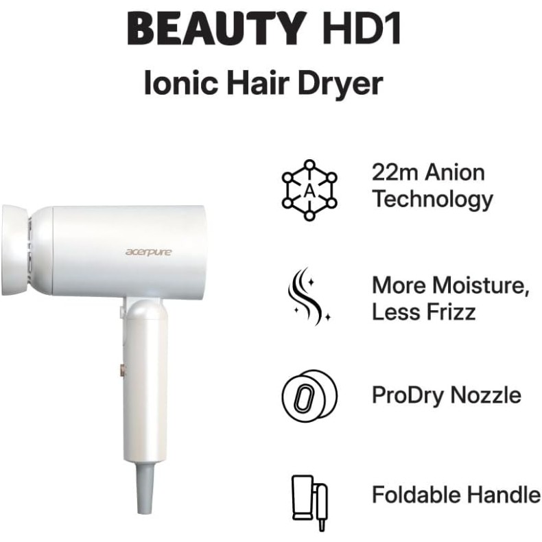 Acerpure Beauty Ionic Hair Dryer HD364-10W | 22m Anion | Light Weight | Heat & Cooling Mode Acerpure Beauty Ionic Hair Dryer HD364-10W | 22m Anion | Light Weight | Heat & Cooling Mode