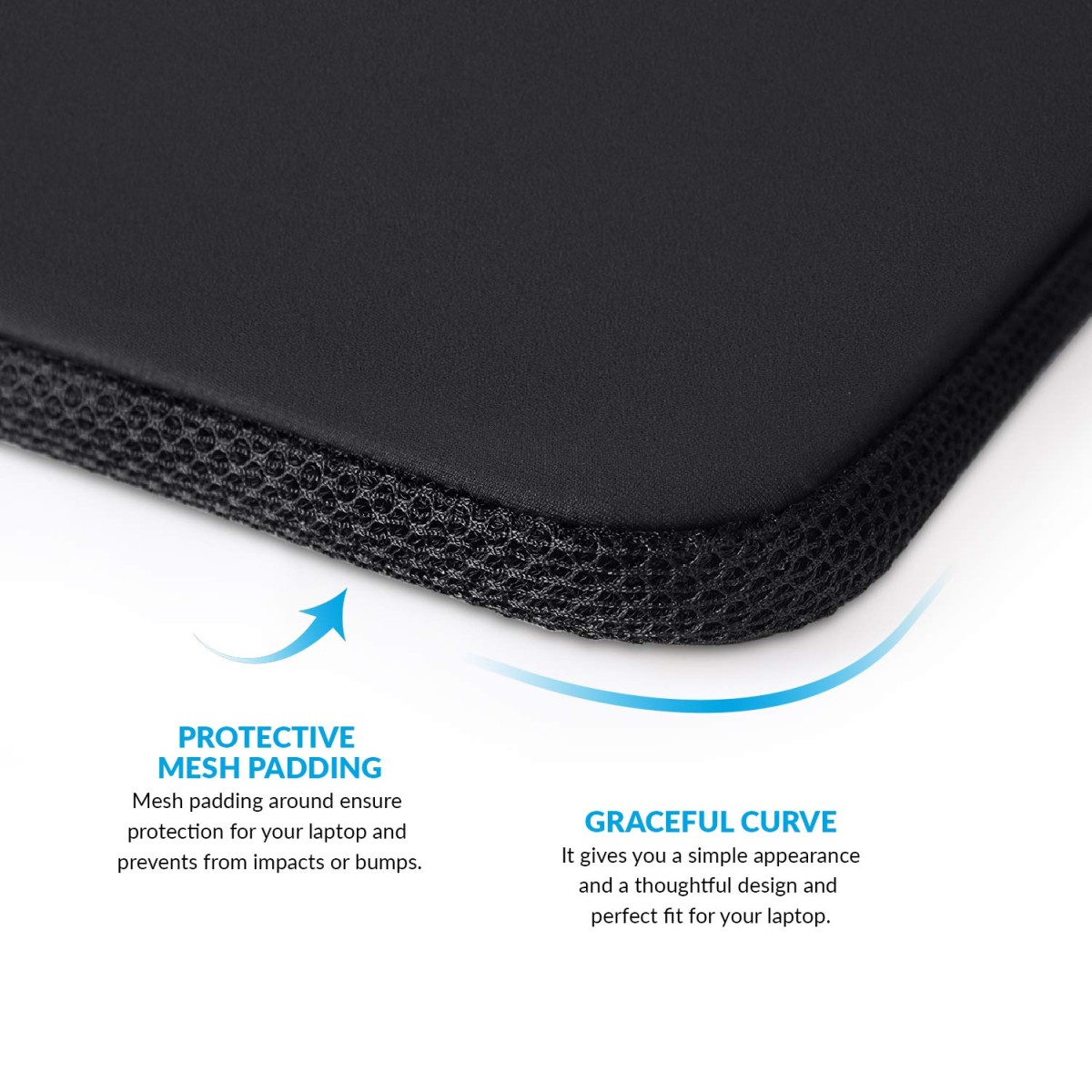 AirCase Laptop Bag Sleeve Case Cover Pouch for 12-Inch 12.5-Inch Laptop for Men & Women Neoprene (Black)