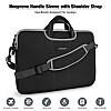 AirCase Messenger Bag with Handle Detachable Shoulder Strap Durable Neoprene Padded Fabric, for Men Women Black