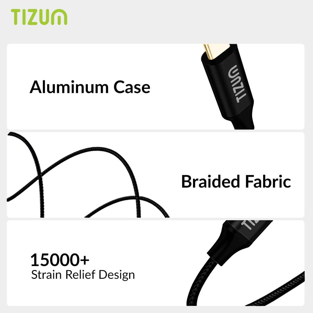 AirCase Tizum High Speed Usb Type C To Usb B 2.0 Printer Cable Cord|Nylon Braided Fiber Jacket, Gold Plated Connectors