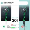 AirCase Tizum Usb To Micro 2A Fast Charging Cable For Android Phones, Laptops, Printers, Silver Plated Connectors,