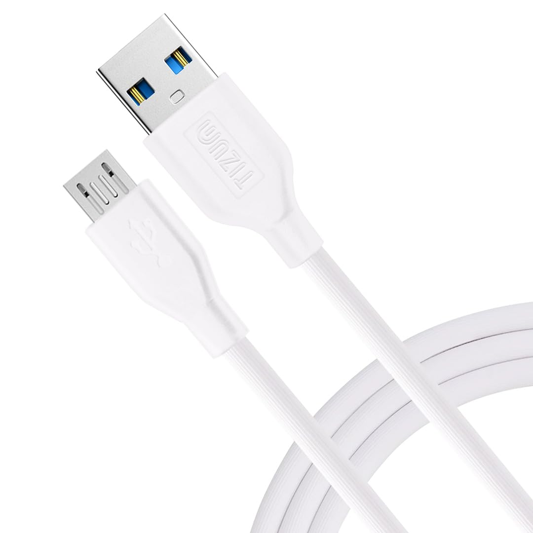 AirCase Tizum Usb To Micro 2A Fast Charging Cable For Android Phones, Laptops, Printers, Silver Plated Connectors,