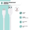 AirCase Tizum Usb To Micro 2A Fast Charging Cable For Android Phones, Laptops, Printers, Silver Plated Connectors,