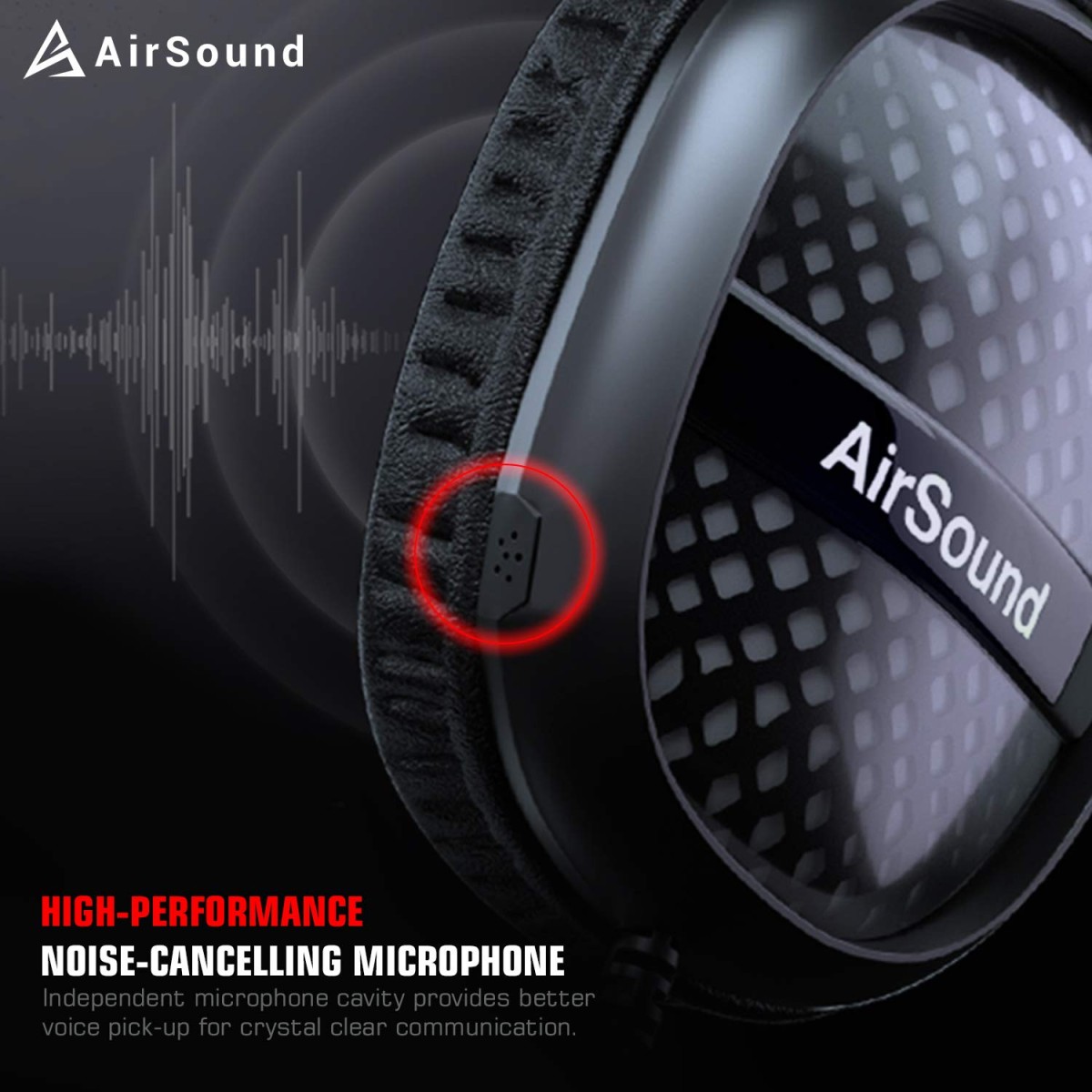 AirSound Alpha-7 Stereo Gaming Headset for Noise Cancelling Over-Ear Headphones
