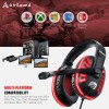 AirSound Alpha-2 Gaming Over-Ear Headset Headphone| Red LED Lights| 7.1 Surround Sound| Noise Cancelling Mic| Volume Control, USB Interface for All Laptop (Alpha-2)