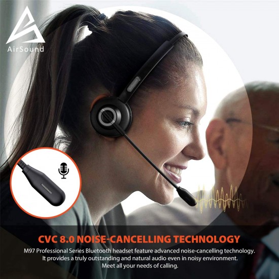 AirSound M97 Pro  Bluetooth , 17 Hr Talk Time, CVC 8.0 Noise-Cancelling  for PC Android