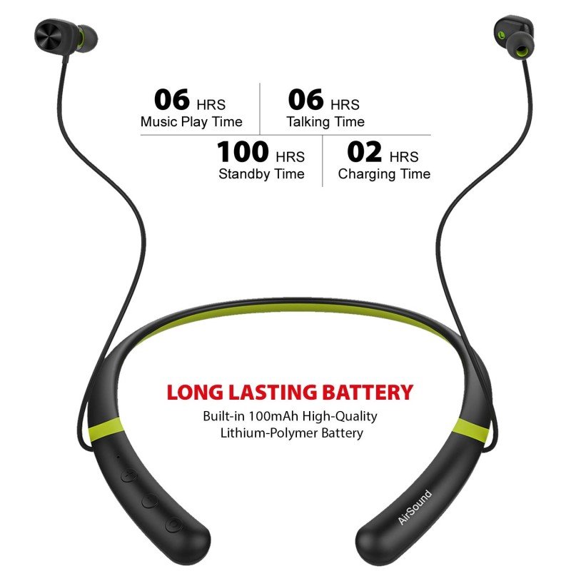 AirSound X100 Sports Wireless Bluetooth in-Ear Headphones, Magnetic Design, HD Stereo Sound & Mic AirSound X100 Sports Wireless Bluetooth in-Ear Headphones, Magnetic Design, HD Stereo Sound & Mic
