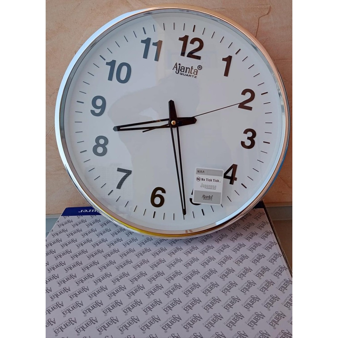 Ajanta Quartz Ajanta Abstract Quartz Analog Wall Clock 32 Cm X 32 Cm X 3.5 Cm,White