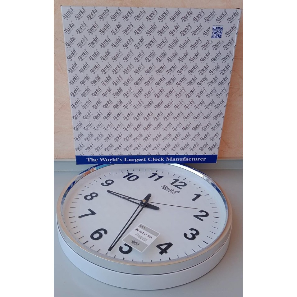 Ajanta Quartz Ajanta Abstract Quartz Analog Wall Clock 32 Cm X 32 Cm X 3.5 Cm,White