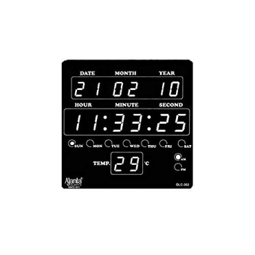 Ajanta Quartz Digital Green Led Square Wall Clock Olc - 302 (25.4 Cm X 25.4 Cm X 3.5 Cm)(Glass) Ajanta Quartz Digital Green Led Square Wall Clock Olc - 302 (25.4 Cm X 25.4 Cm X 3.5 Cm)(Glass)