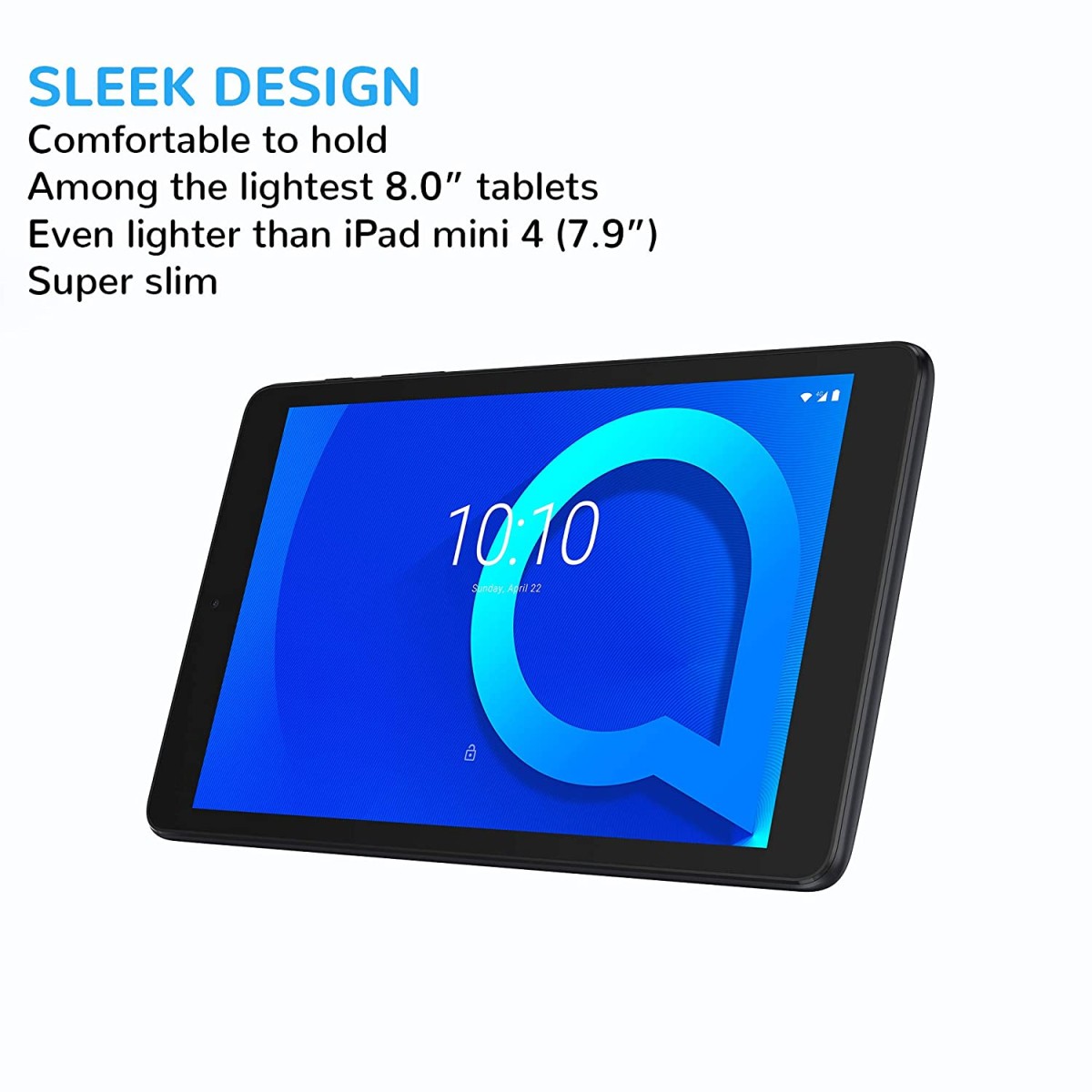 Alcatel 3T8 Tablet (8 inches, RAM 3 GB, ROM 32 GB, Wi-Fi + 4G LTE + Voice Calling), Metallic Black