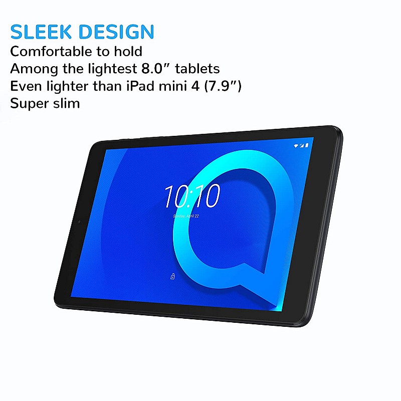 Alcatel 3T8 Tablet (8 inches, RAM 3 GB, ROM 32 GB, Wi-Fi + 4G LTE + Voice Calling), Metallic Black