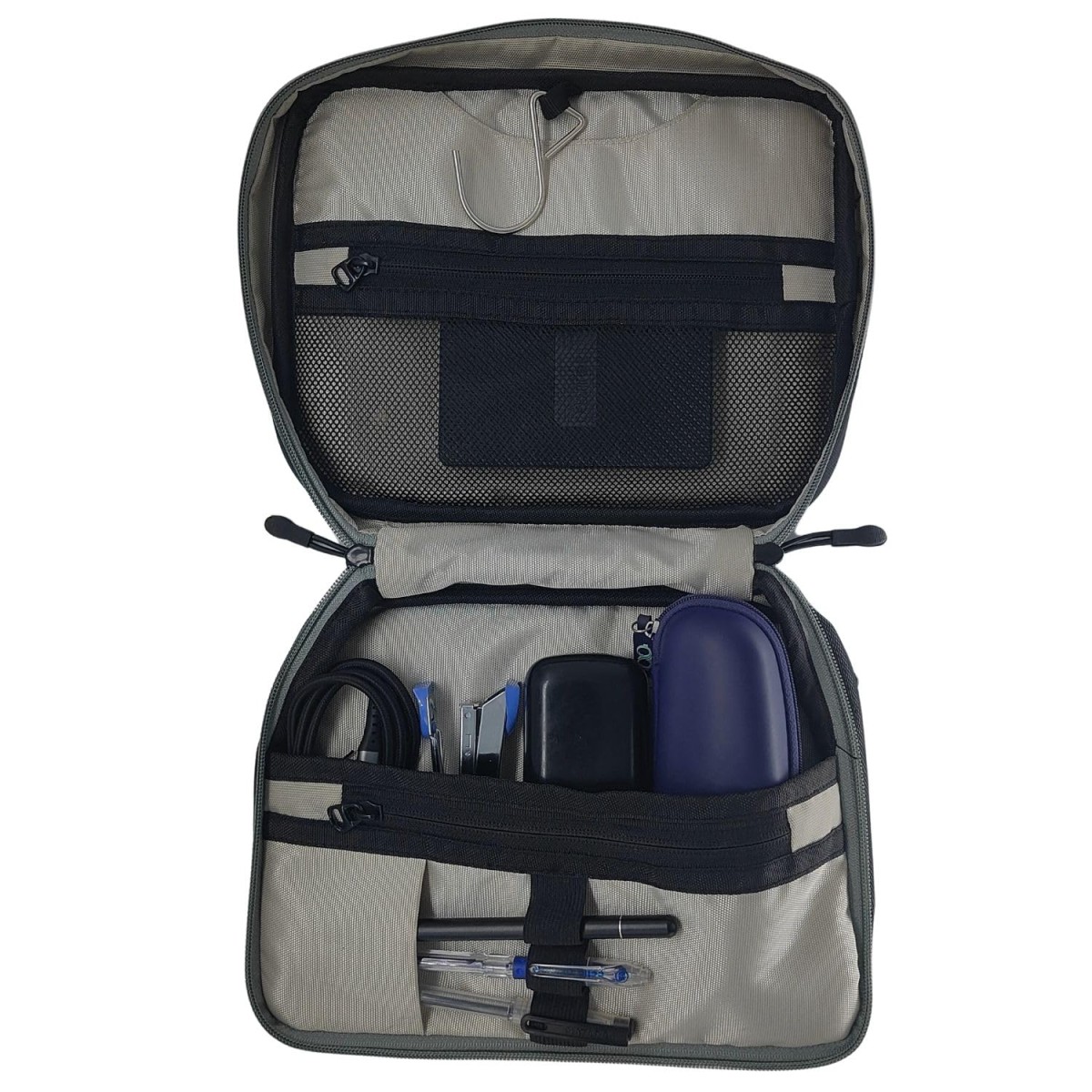 Aliens Gadget Travel Tech Organizer Case Bag Pouch Multi mesh Pocket Polyester Water-Repellent with Hanging Hook for Electronic, ipad, Laptop, PC Accessories, Toiletry Organiser, Cosmetic Travel Kit