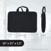 Alifiya Polyester MacBook Laptop Sleeve Cover Bag 16 Inch (Black_L22, 180 Degree Opening)