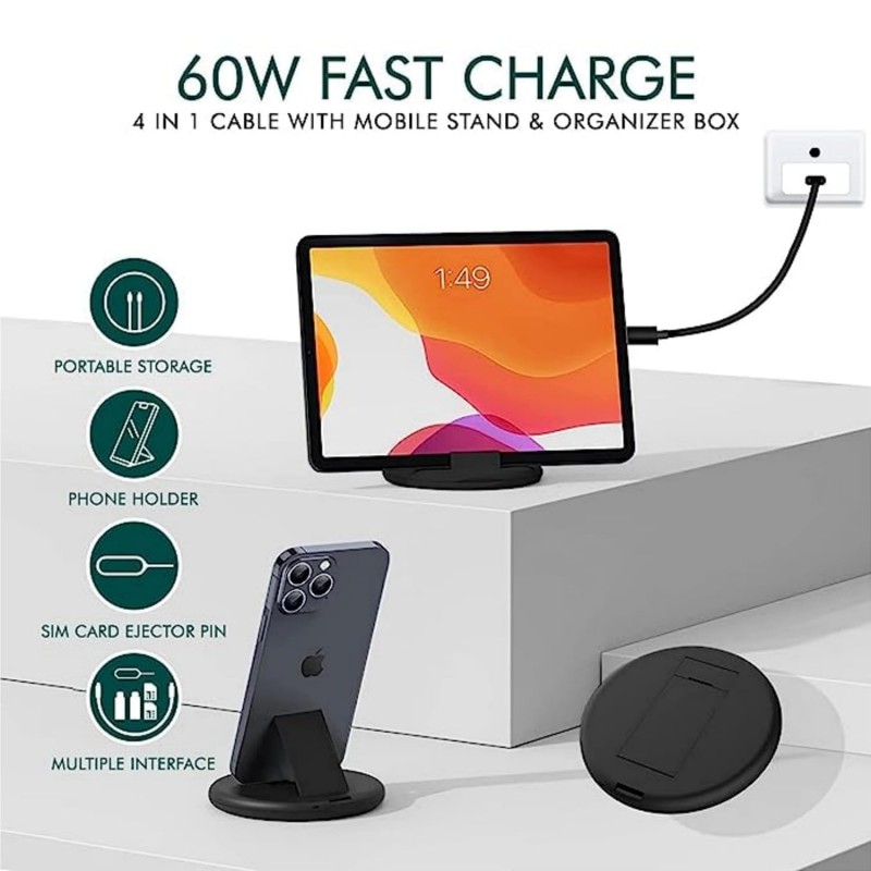 Airtree 60W 3-in-1 Fast Charging Cable Set with Stand