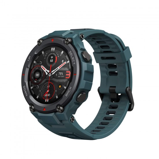 Amazfit T-Rex Pro Smartwatch Fitness Watch with SpO2 Heart Rate Sleep Monitor Sports Watch Steel Blue