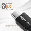 Amazon Basics 2 in 1 Bluetooth 5.0 Transmitter Receiver | 3.5mm Stereo Audio Adapter with Mic | Portable Design