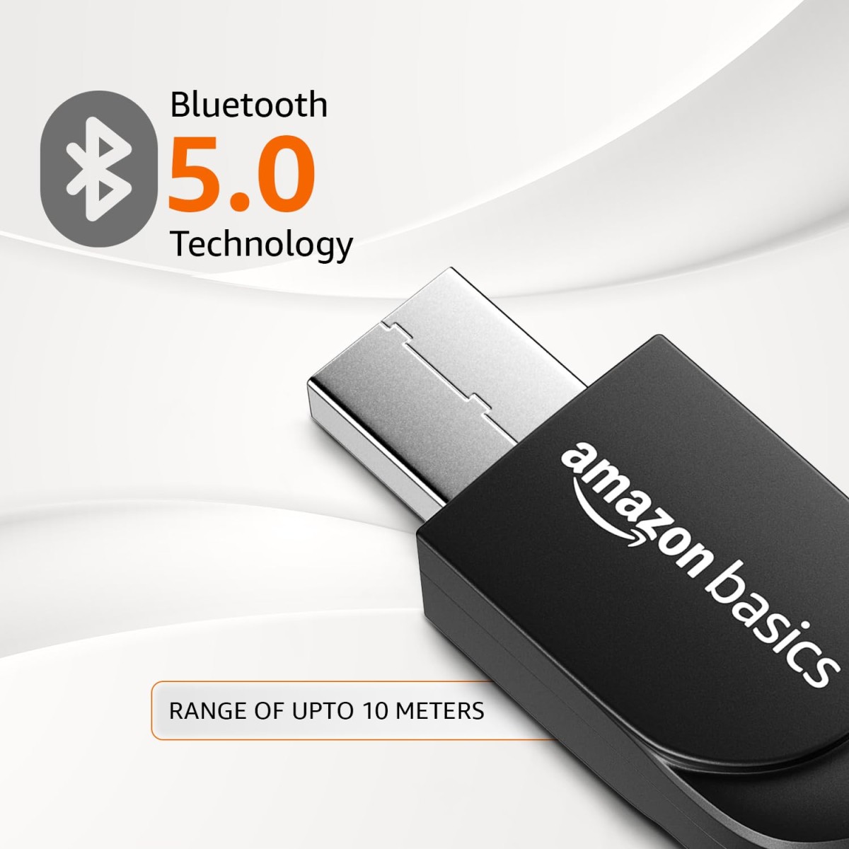 Amazon Basics 2 in 1 Bluetooth 5.0 Transmitter Receiver | 3.5mm Stereo Audio Adapter with Mic | Portable Design