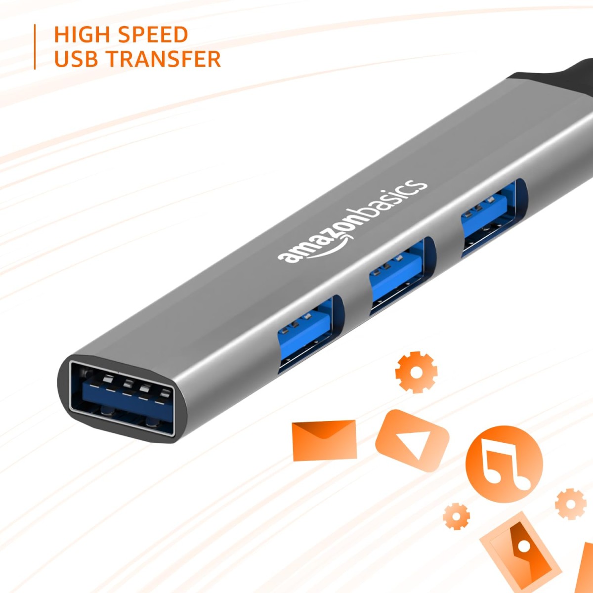 Amazon Basics 4-in-1 Hub Multiport Adapter, USB Type-C with Aluminium Shell, 1xUSB 3.0 & 3xUSB 2.0 for PC, MacBook