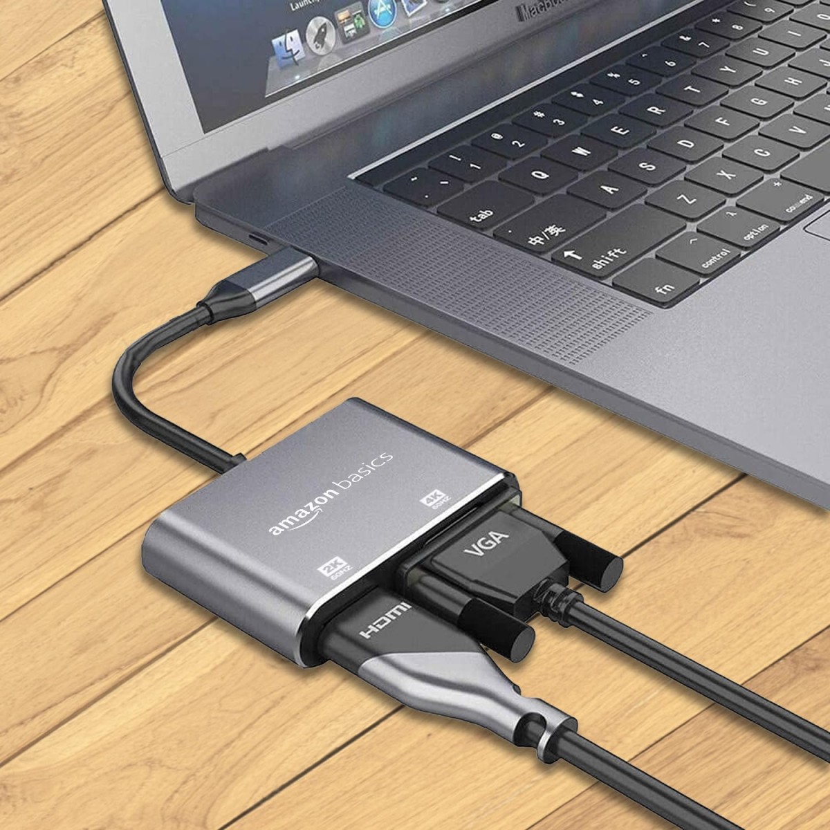 Amazon Basics 4-in-1 USB Hub with Type C Multiport Adapter, up to 5 Gbps Data Transfer Speed for PC, Laptops, MacBooks