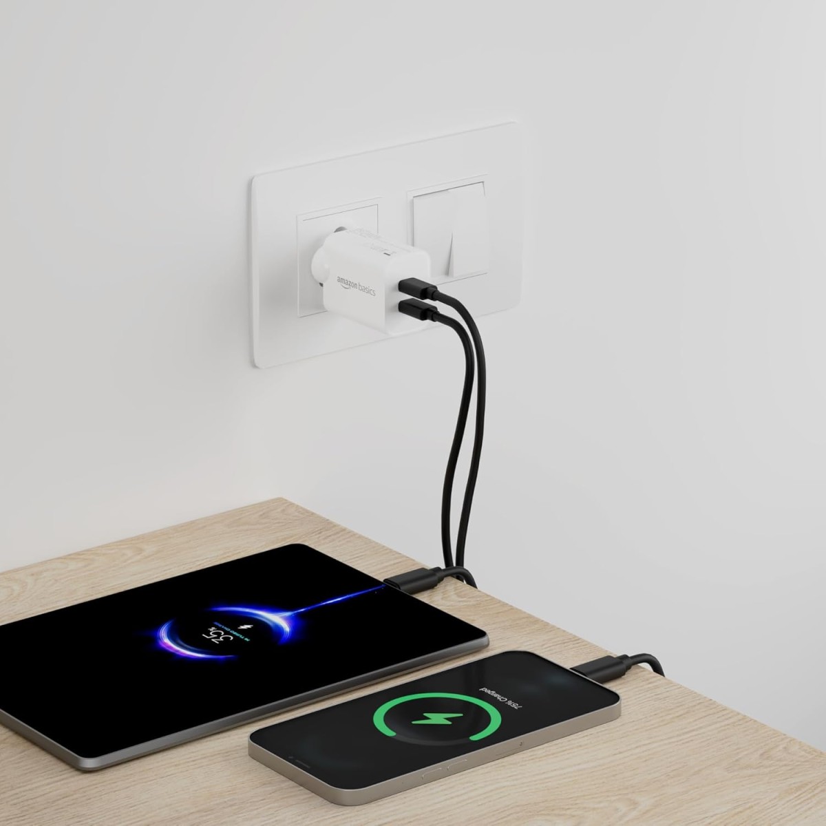 AmazonBasics Amazon Basics 40W Pd Dual Port Fast Charger | Dual USB-C Ports (20W Each) | Speed Technology | White AmazonBasics Amazon Basics 40W Pd Dual Port Fast Charger | Dual USB-C Ports (20W Each) | Speed Technology | White