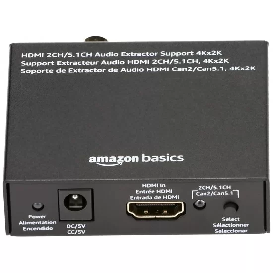 Amazon Basics 4K HDMI to HDMI and Audio (RCA Stereo or Spdif) 