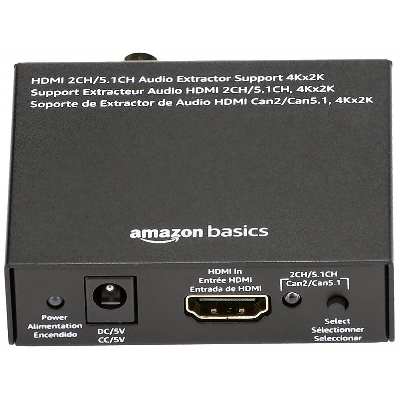 Amazon Basics 4K HDMI to HDMI and Audio (RCA Stereo or Spdif) 