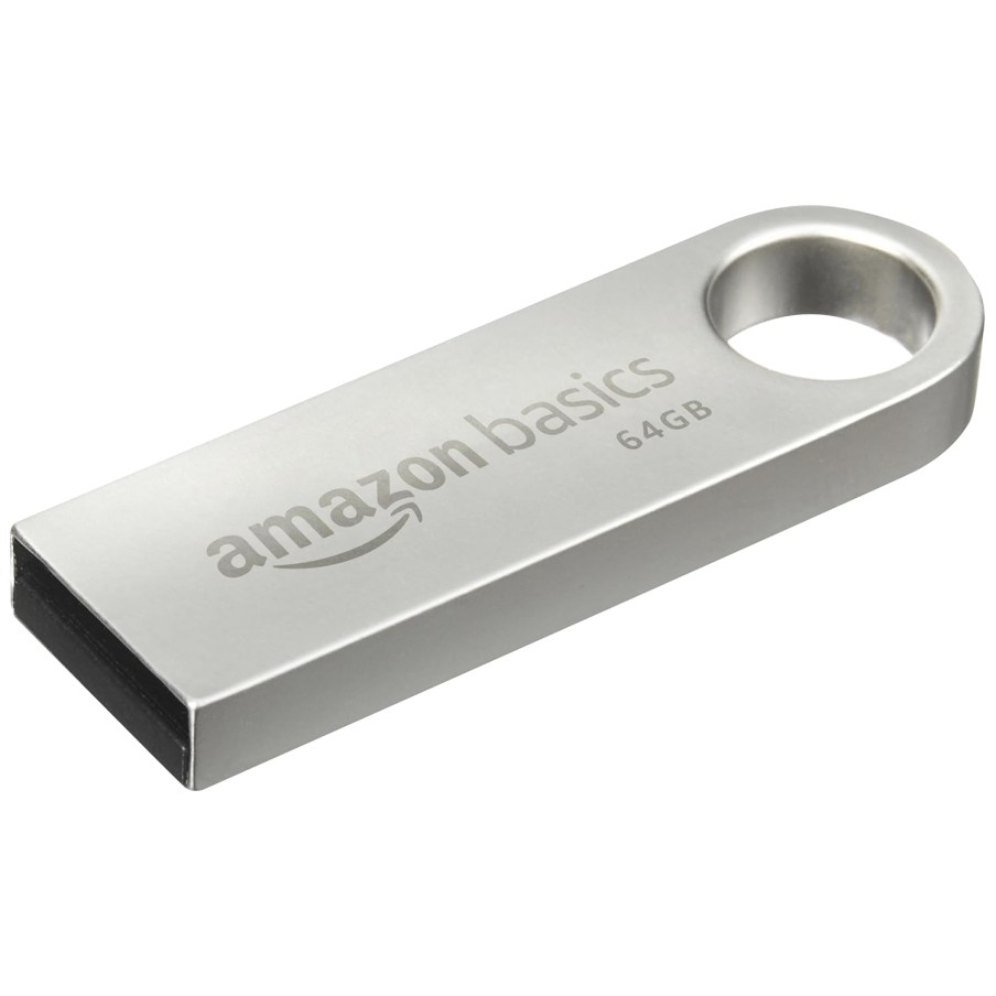 Amazon Basics 64 GB Flash Drive | USB 3.0 | Upto 150 MB/s | Silver