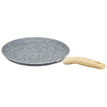 Amazon Basics Aluminium Non-Stick Dosa Tawa | Granite Finish | Induction Base | Dia:28 cm | Grey