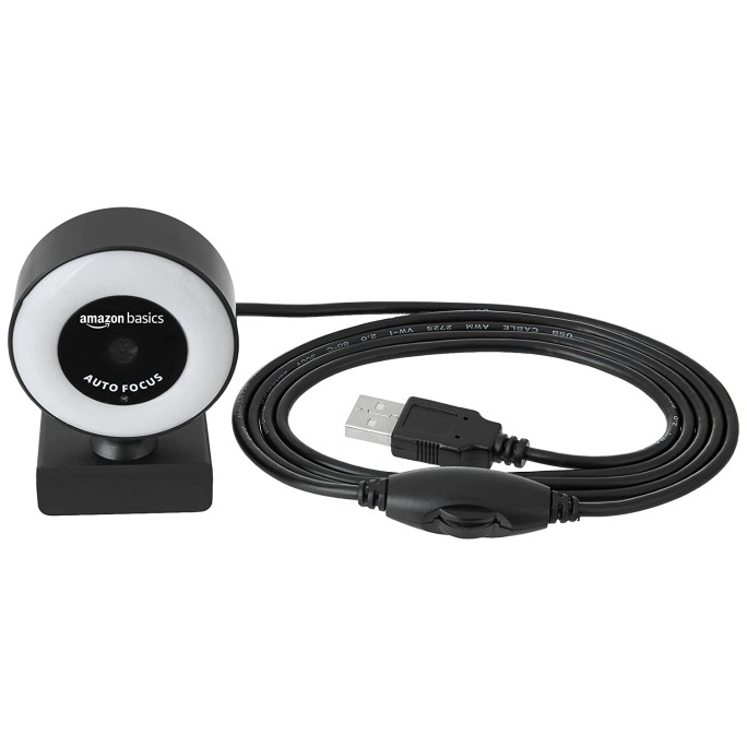 Amazon Basics Auto Focus Full HD 1080P 2.1 Megapixel 30 FPS Ring Light Web Camera with Built-in Mic for PC/Mac/Laptop Video Calling (Black) Amazon Basics Auto Focus Full HD 1080P 2.1 Megapixel 30 FPS Ring Light Web Camera with Built-in Mic for PC/Mac/Laptop Video Calling (Black)